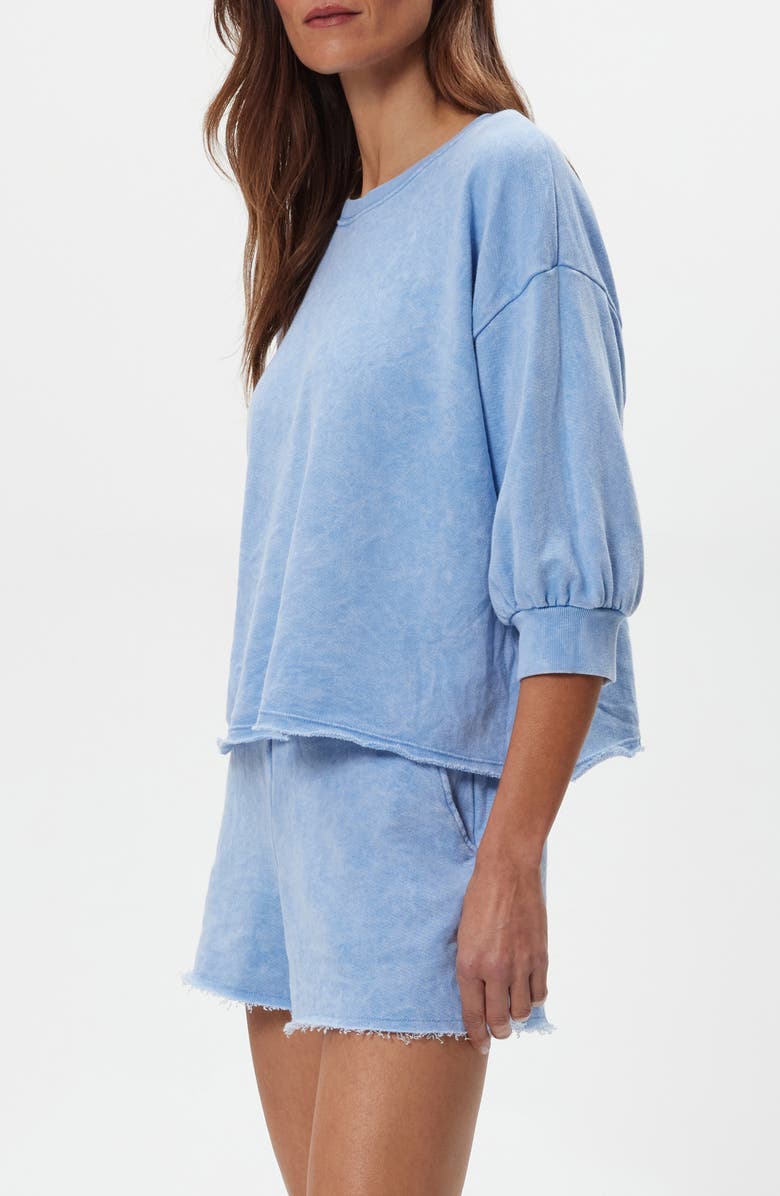 Michael Stars Julia Puff Sleeve Sweatshirt, Alternate, color, Sky