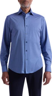 Bugatchi Devon OoohCotton® Mosaic Print Button-Up Shirt