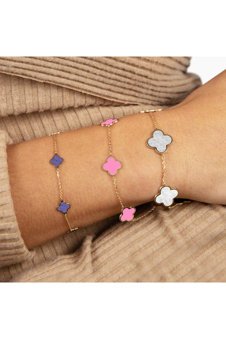 Mini Amethyst Clover Bracelet, Alternate, color, Amethyst