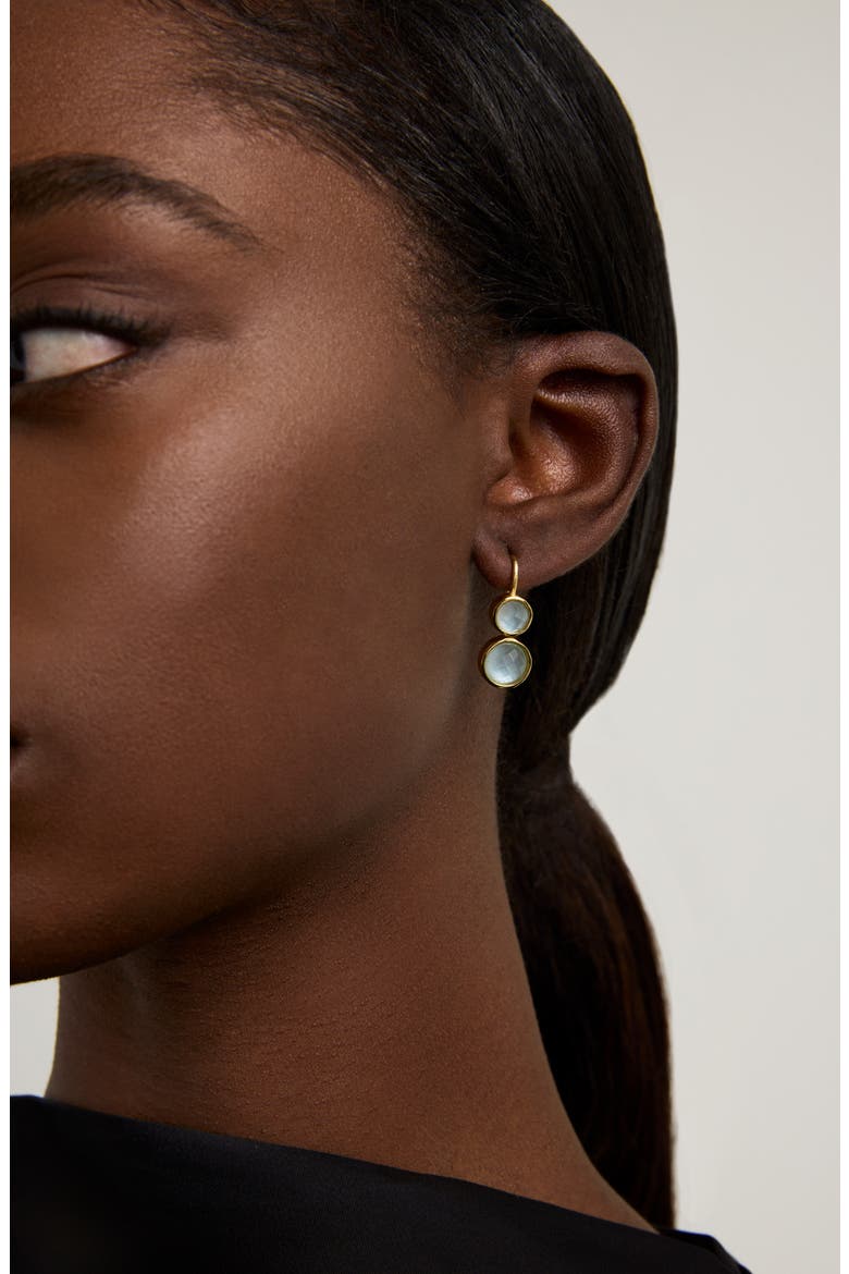 Tulum Double Droplet Earrings, Alternate, color, IRIDESCENT SKY BLUE/ GOLD