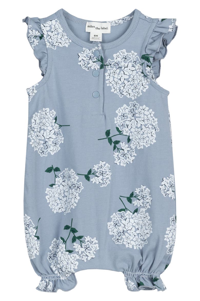Floral Bubble Romper, Main, color, BLUE DUSTY