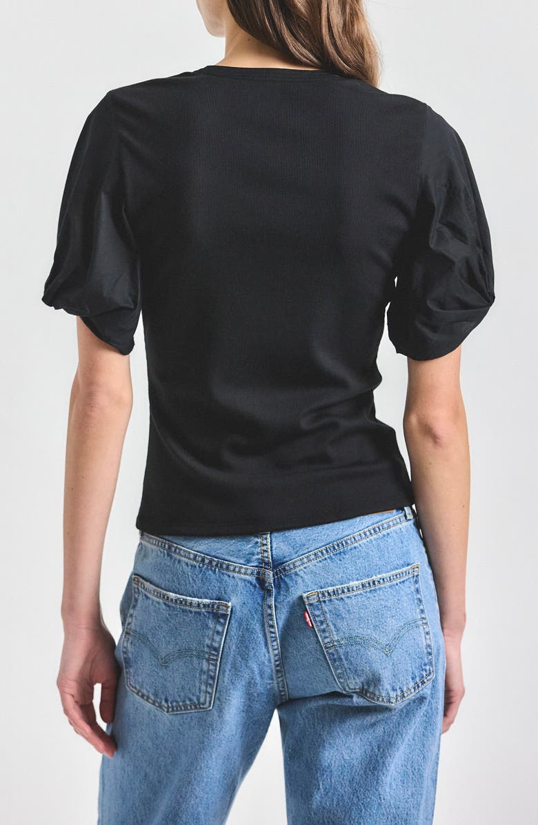 Derek Lam Fallon Mixed Media Top, Alternate, color, Black