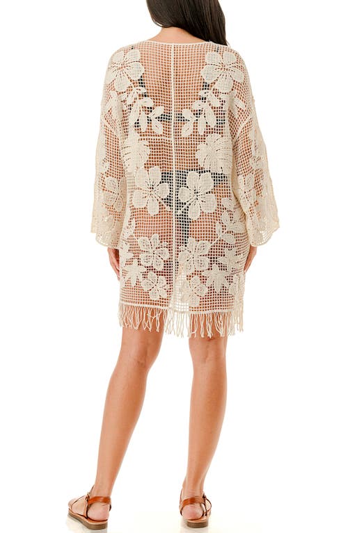 Marcus Adler Open Knit Cotton Cover-up Dress In Neutral
