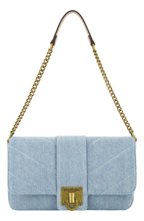 Denim Brass Hardware Flap