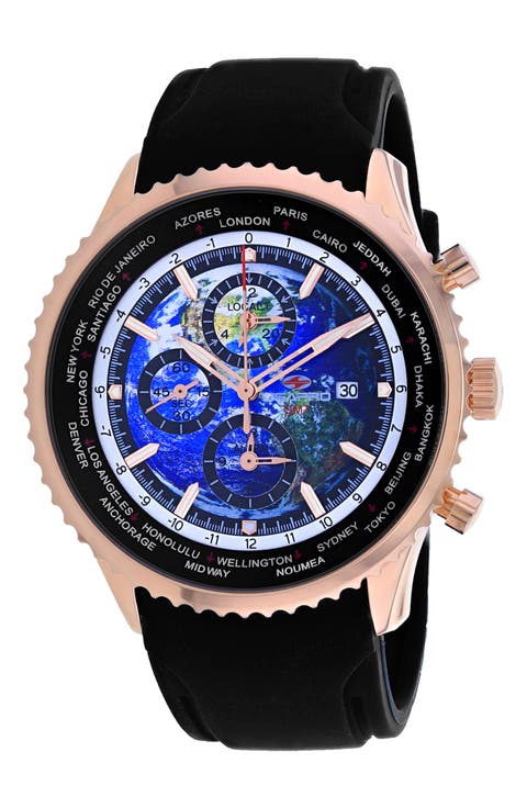 GMT Rubber Strap Watch
