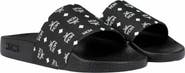 MCM Men's Monogram Print Rubber Slides