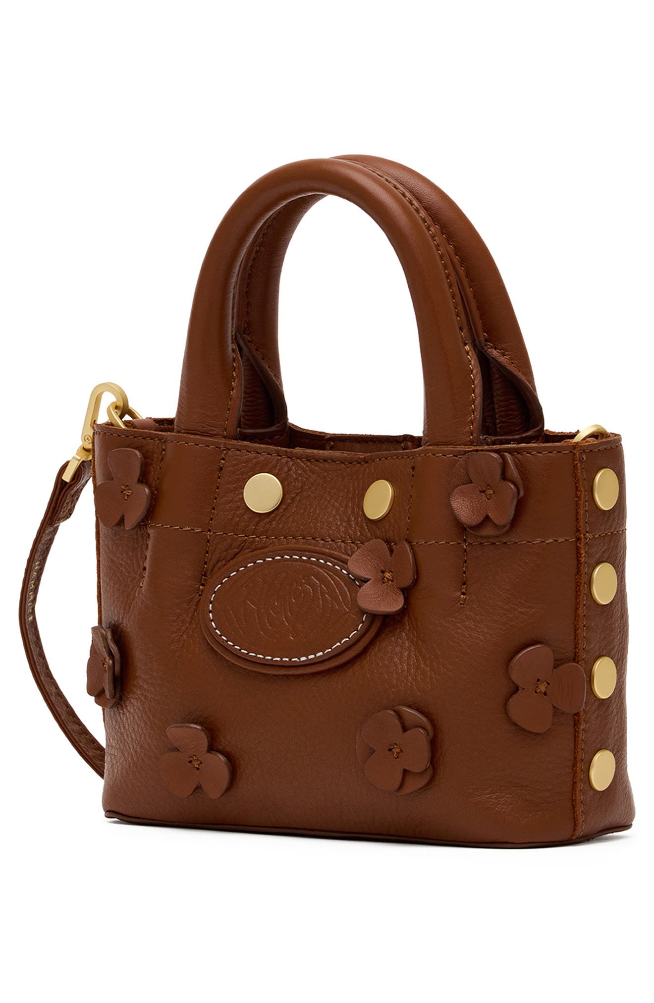 HAMMITT Mini Olympia Leather Tote, Alternate, color, Sienna Flora/ Brushed Gold