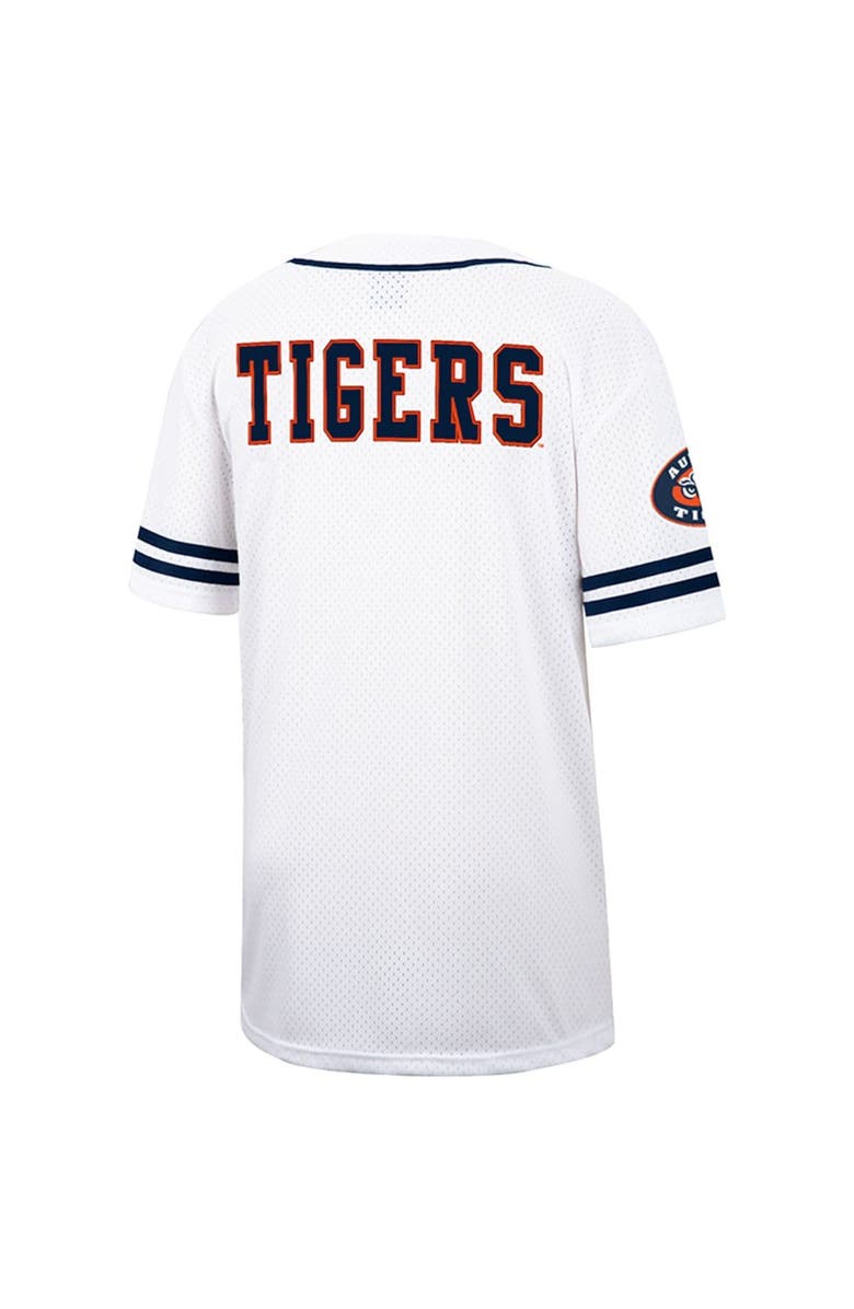 COLOSSEUM Men's Colosseum White Auburn Tigers Free Spirited Mesh Button-Up Baseball Jersey, Alternate, color, 