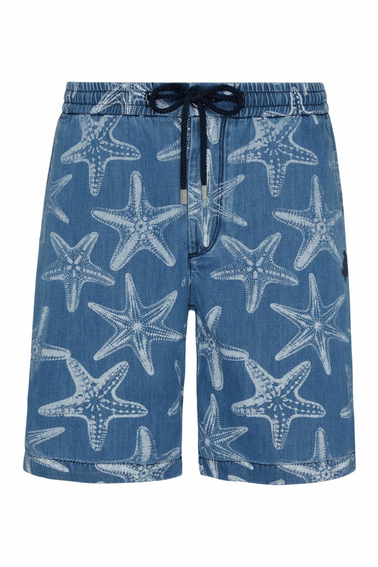 Men's Starfish Light Printed Denim Bermuda Shorts, Alternate, color, BLEACH DENIM W4