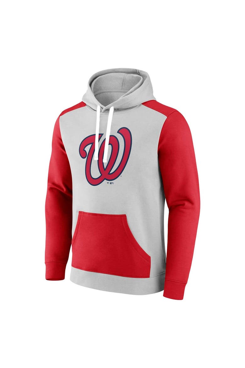 Men's Fanatics Branded Gray/Red Washington Nationals Arctic Pullover Hoodie, Alternate, color, Gray