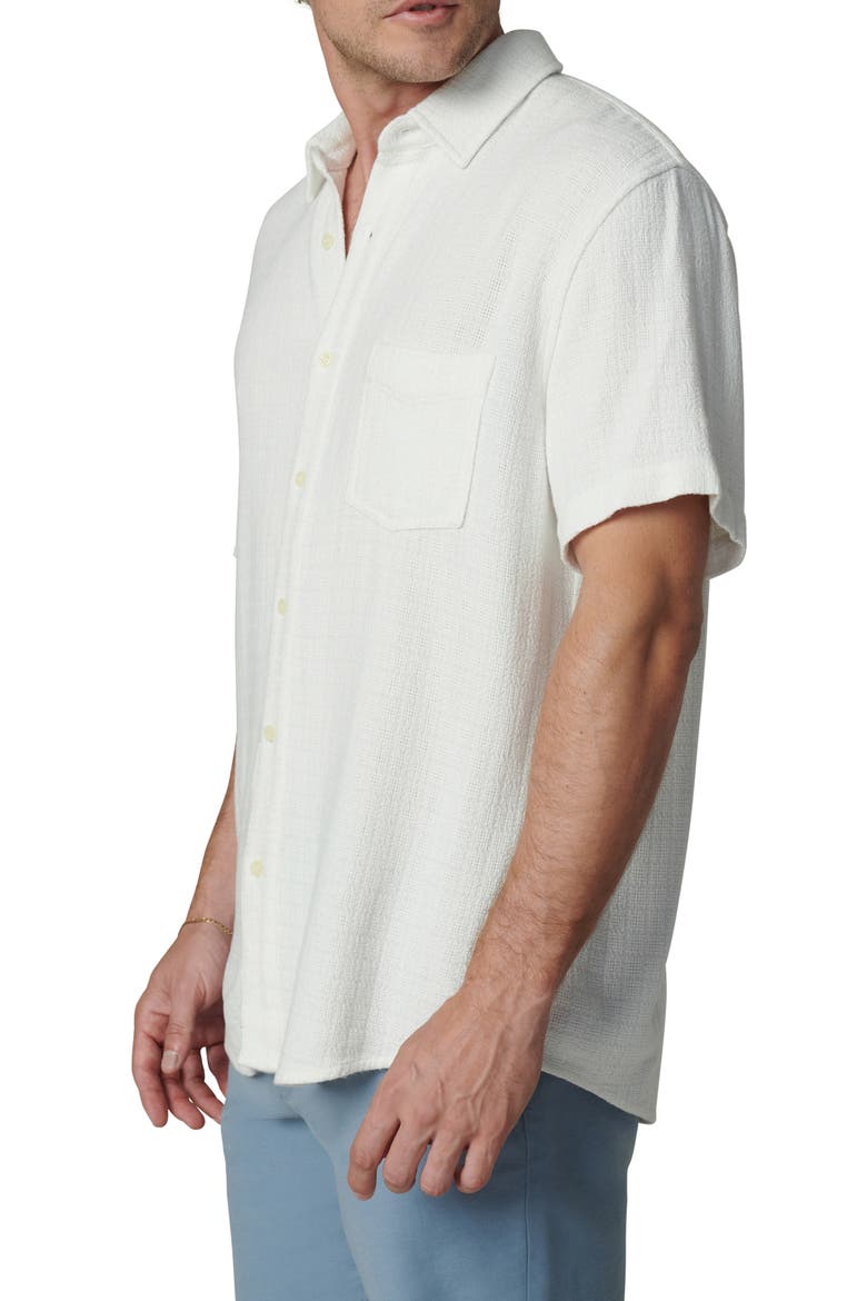 Scott Short Sleeve Linen Blend Button-Up Shirt, Alternate, color, WHITE DOBBY