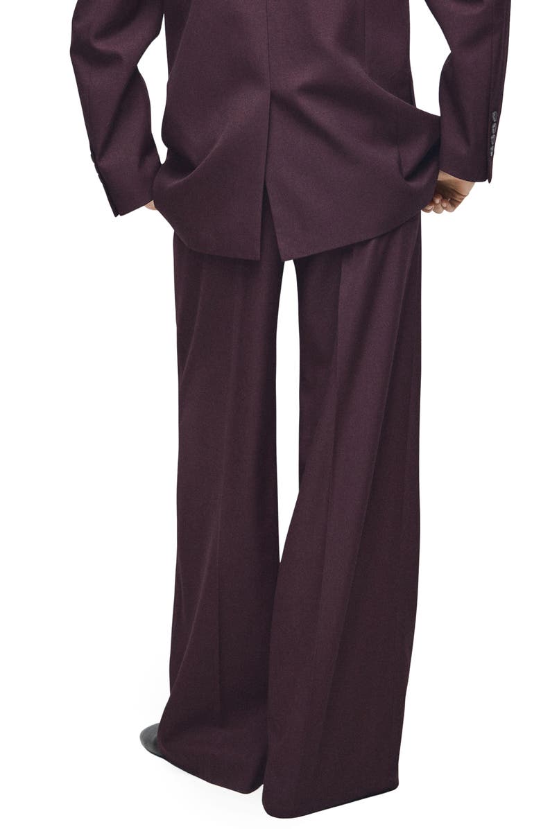MANGO Hidra Seamed Wide Leg Pants, Alternate, color, Wine