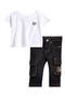 Horseshoe Graphic T-Shirt & Cargo Jeans Set