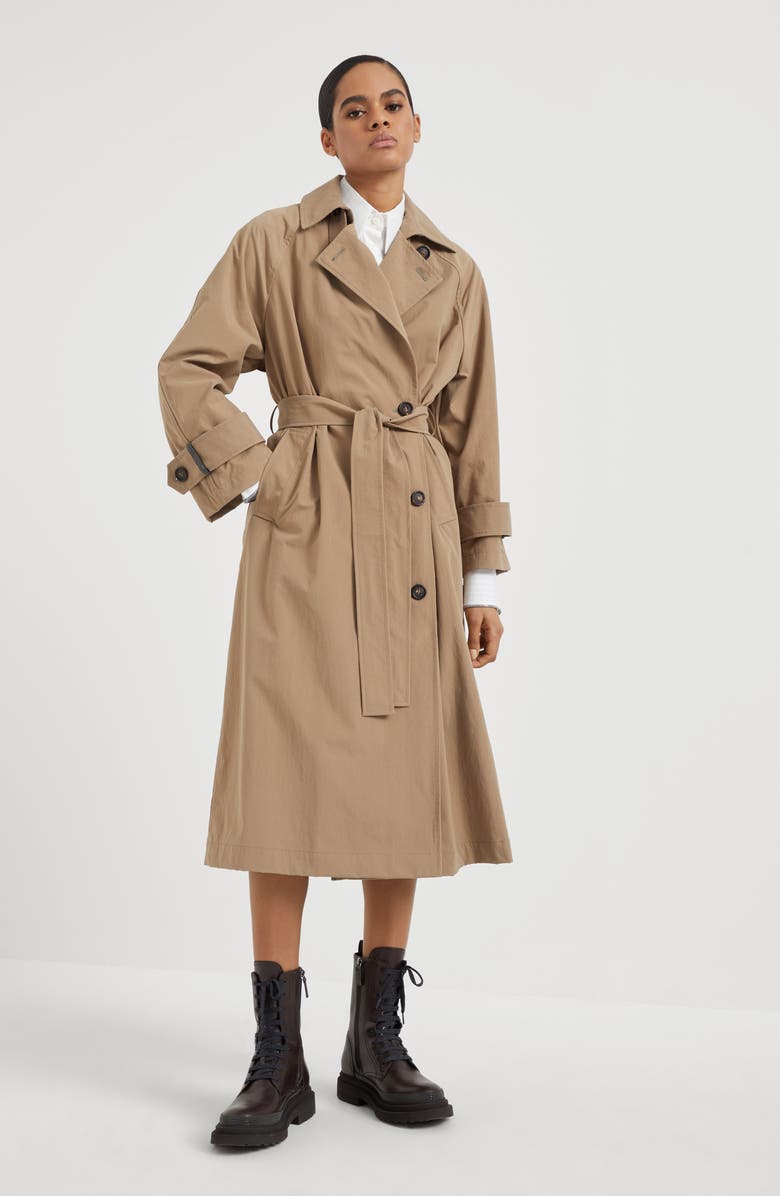 Brunello Cucinelli Techno canvas trench coat, Alternate, color, 
