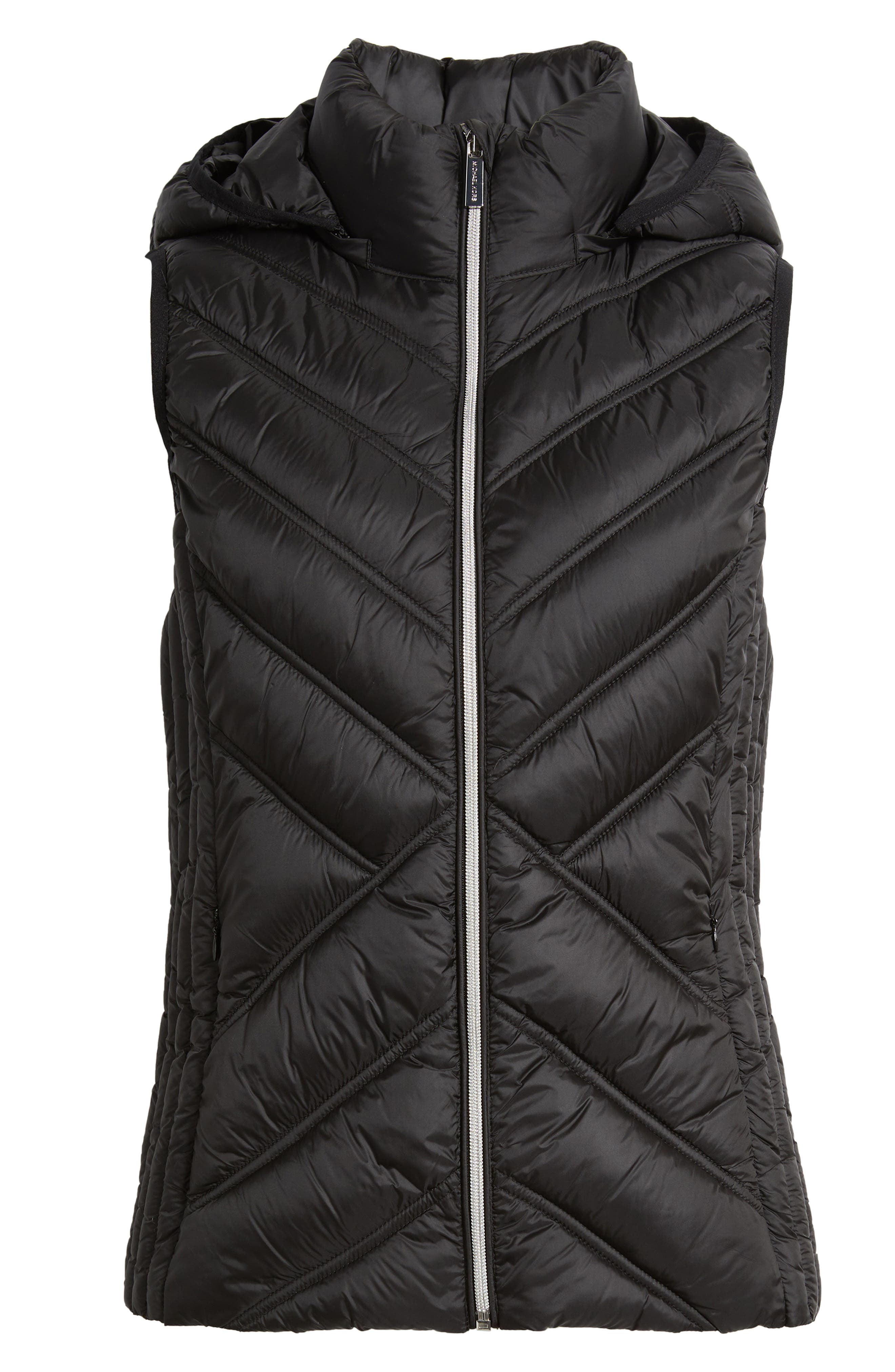 Michael Kors Hooded Puffer Vest In Black