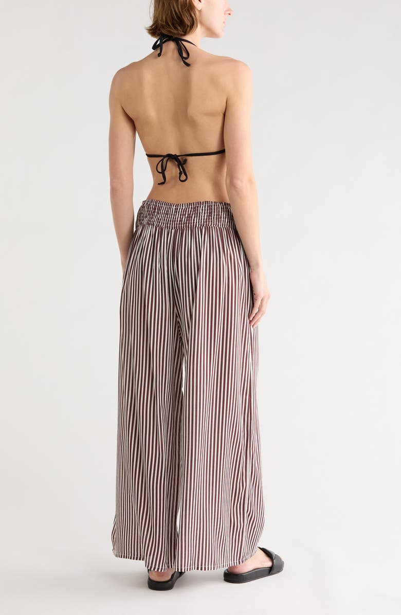 NORDSTROM RACK Printed Flowy Pants, Alternate, color, Brown Bitter Stripe
