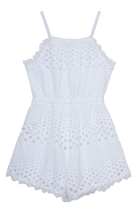 Kids' Eyelet Embroidered Romper (Big Kid)