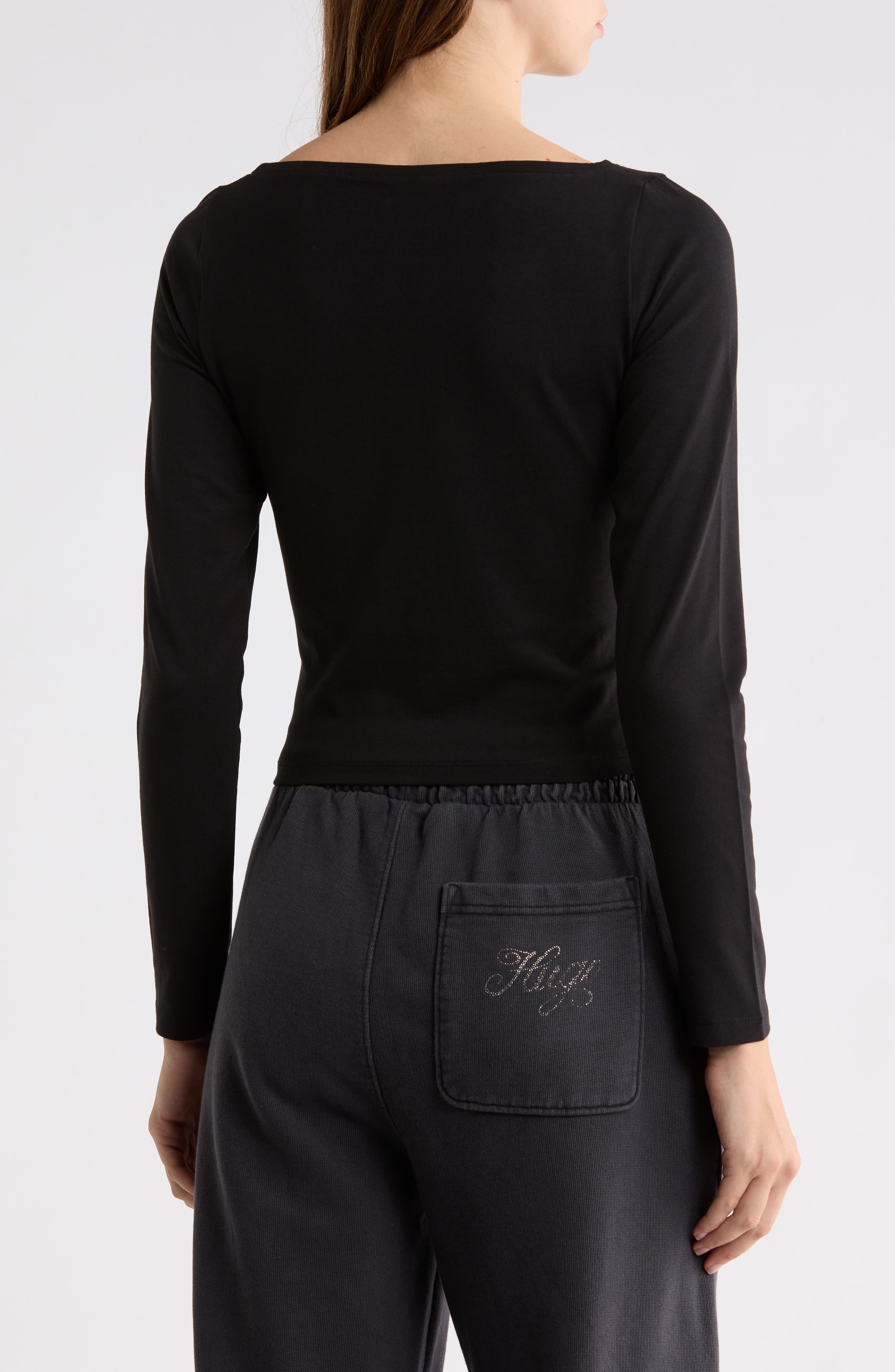 Dastja Crystal Logo Long Sleeve Top