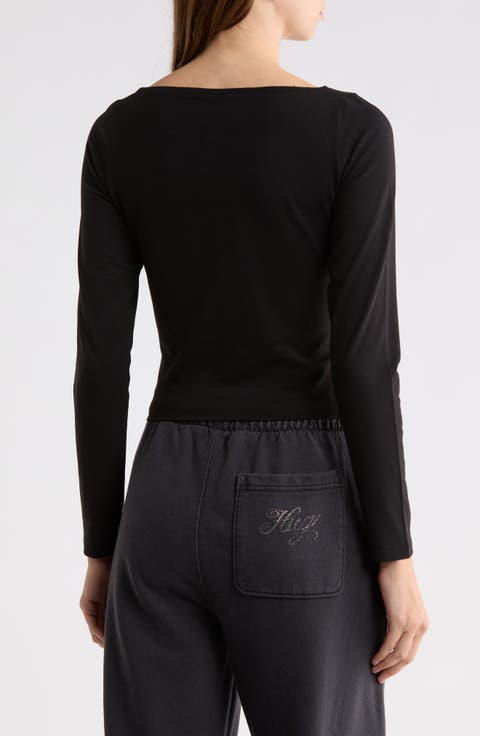 Dastja Crystal Logo Long Sleeve Top