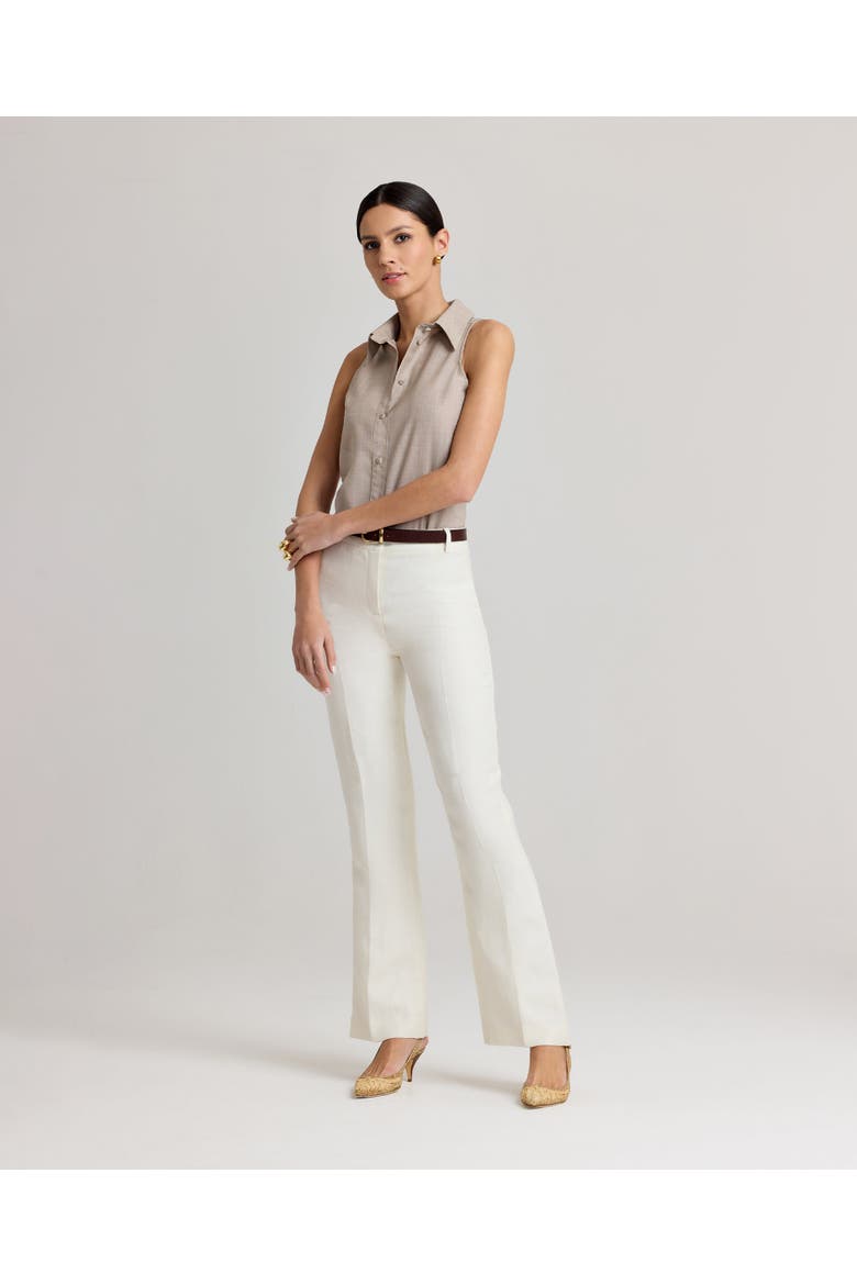 Meryl Linen Straight Trousers, Alternate, color, White