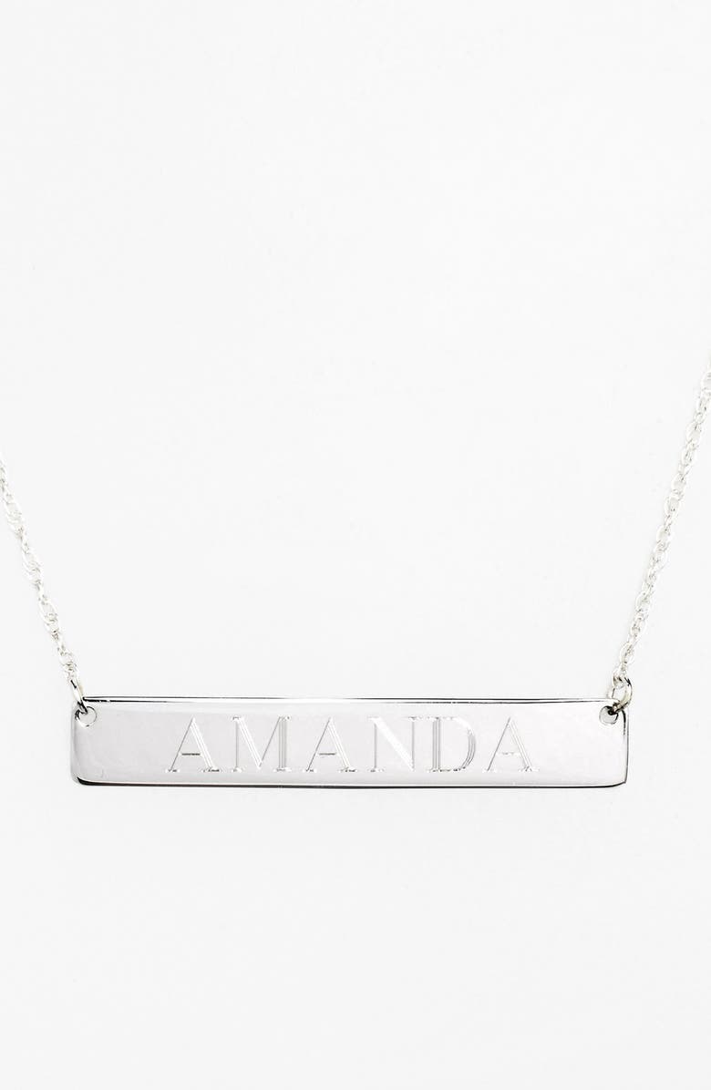 Jane Basch Designs Personalized Bar Pendant Necklace, Main, color, 