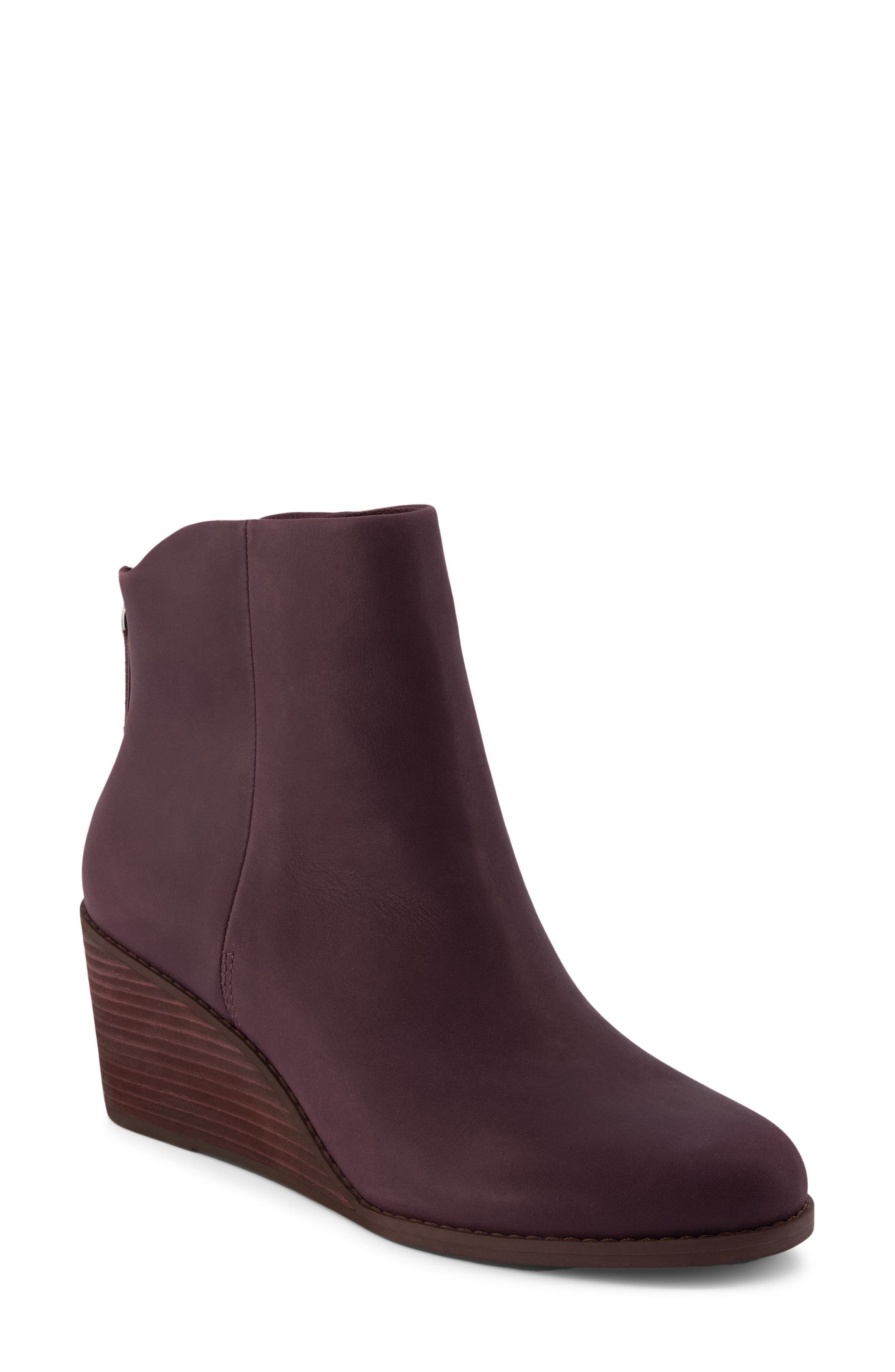 TOMS Casey Wedge Boot, Main, color, Plum
