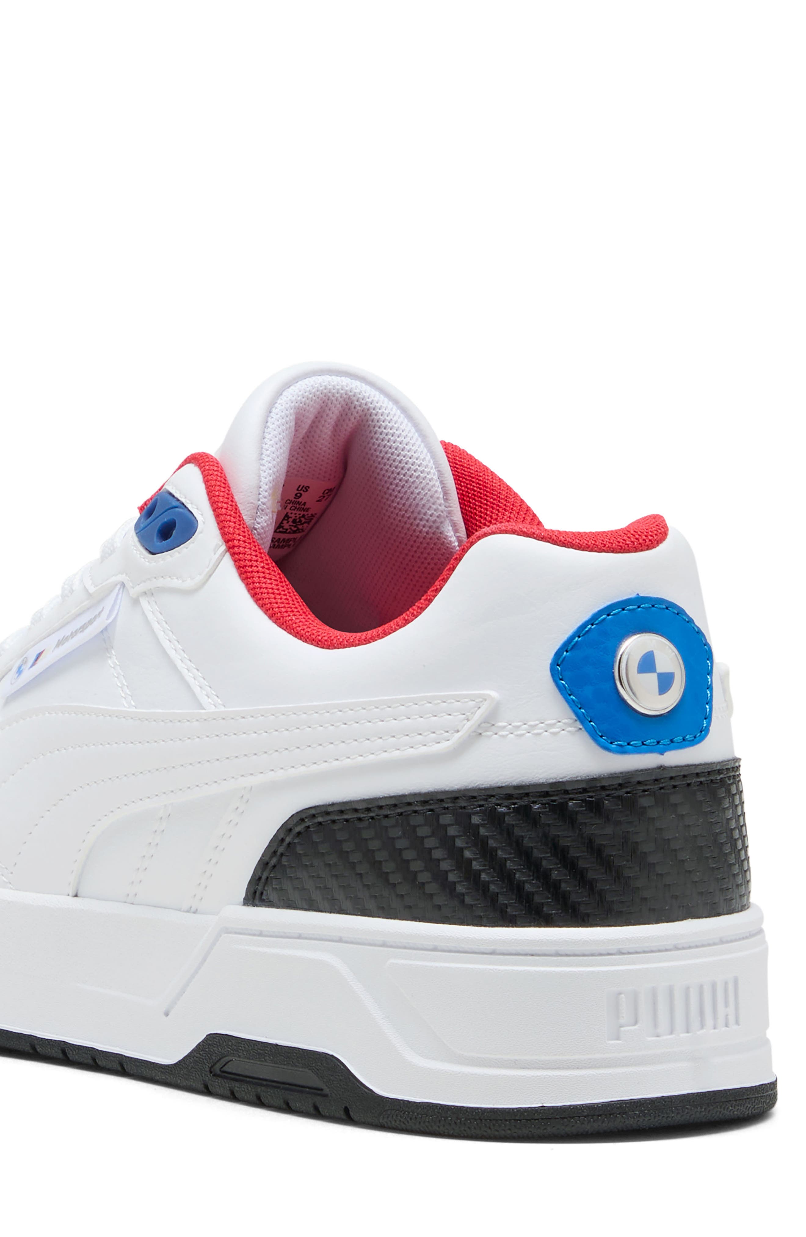 BMW M Motorsport RBD Drive Low Sneaker, Alternate, color, PUMA WHITE/ PRO BLUE/ POP RED