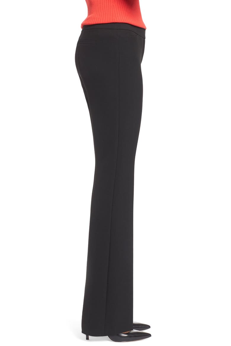 Double Cloth Flare Leg Pants, Alternate, color, BLACK