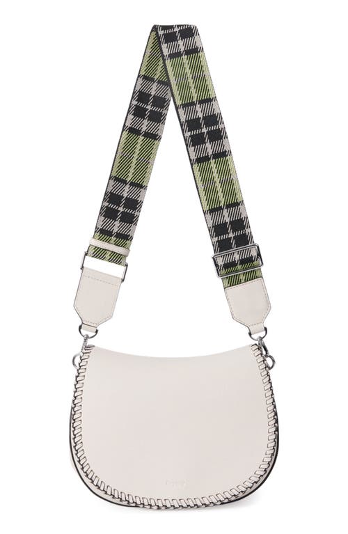 Oryany Bentley Leather Saddle Bag In White