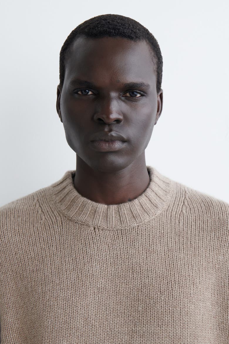 Chunky Cashmere Crew-neck Sweater, Alternate, color, UNDYED