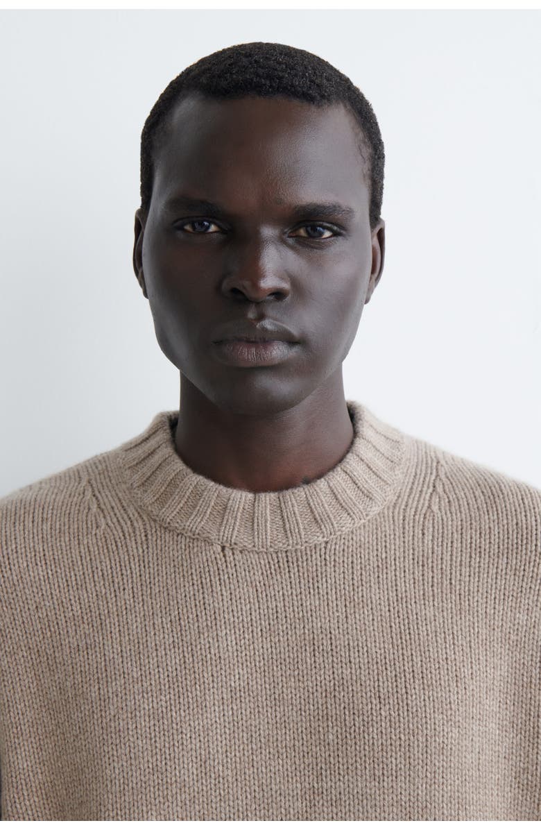 COS Chunky Cashmere Crew-neck Jumper, Alternate, color, Undyed