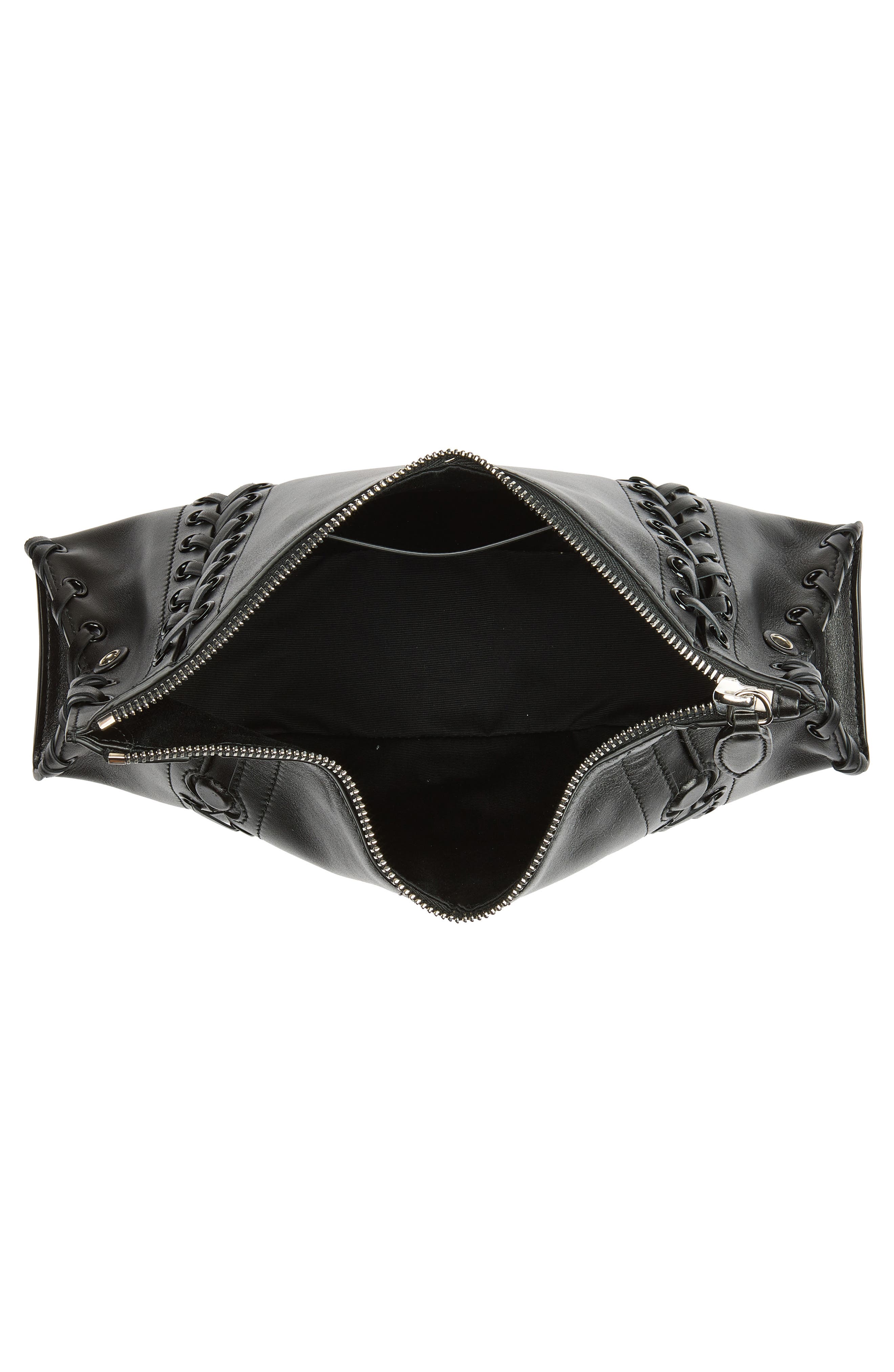 McQueen Manta Clutch, Alternate, color, Black/ Silver
