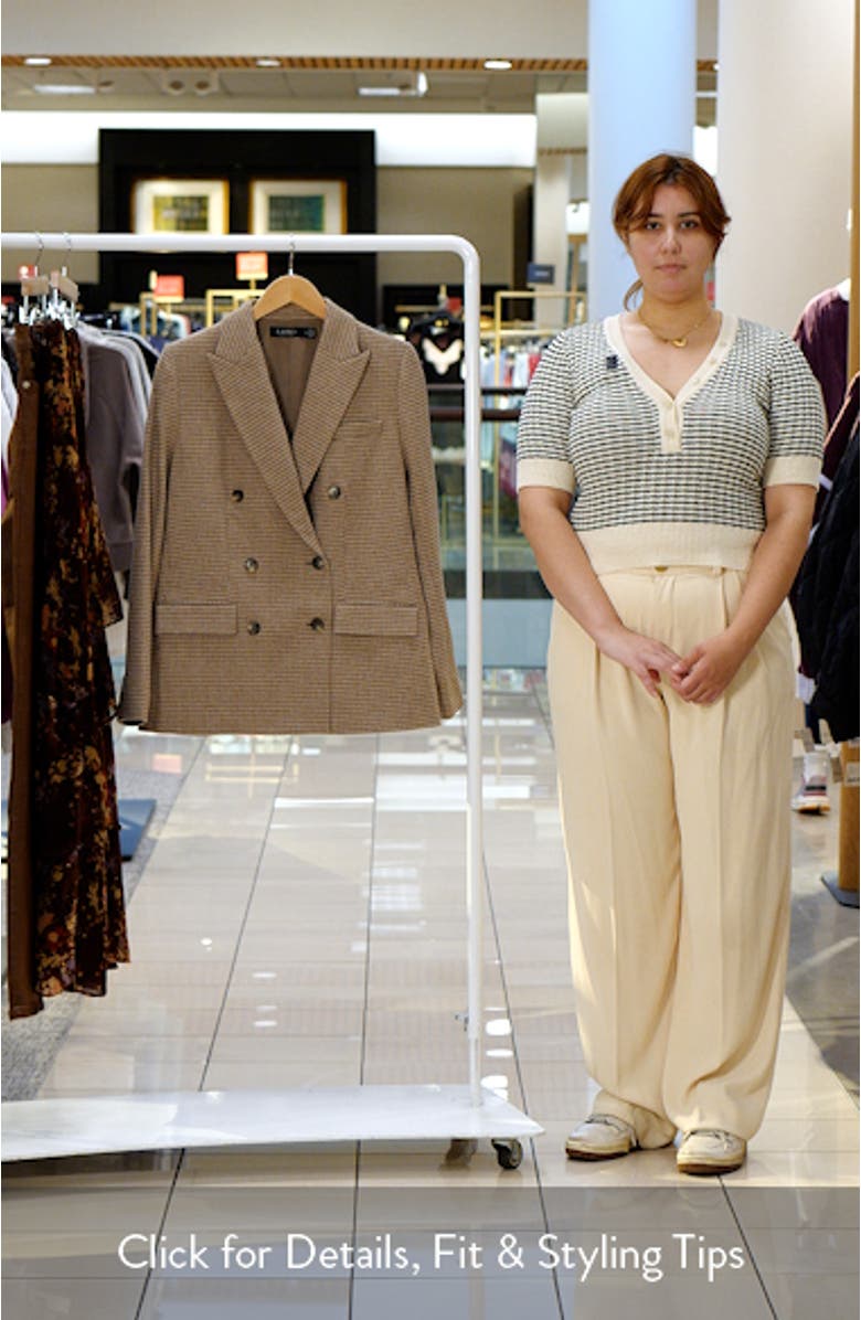 Double Breasted Wool Blend Twill Blazer, sales video thumbnail