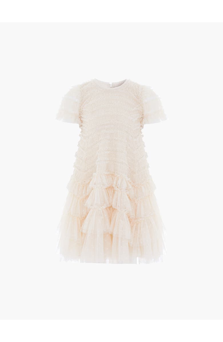Needle & Thread Valentine Ruffle Detail Dress, Alternate, color, Champagne