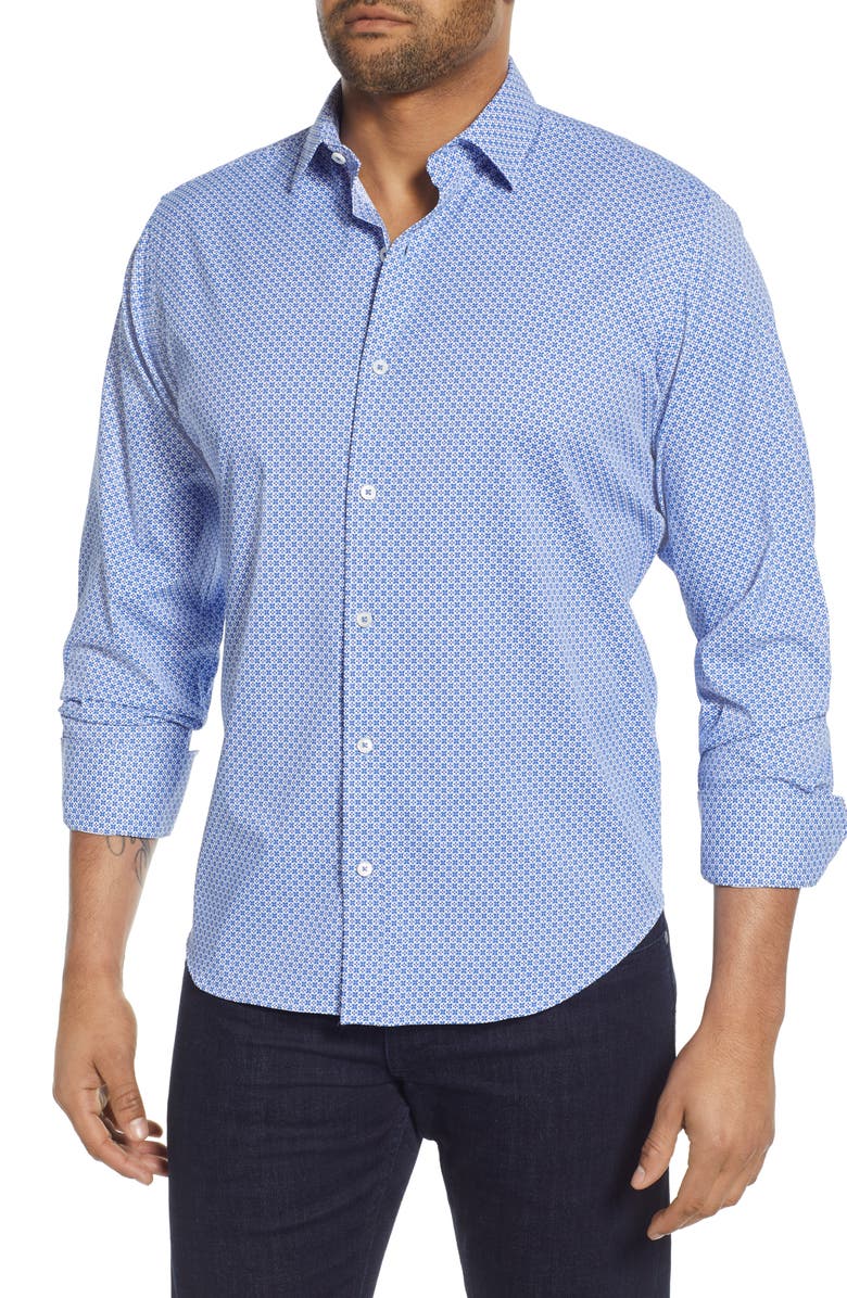 Bugatchi Classic Fit Button-Up Performance Shirt, Main, color, 