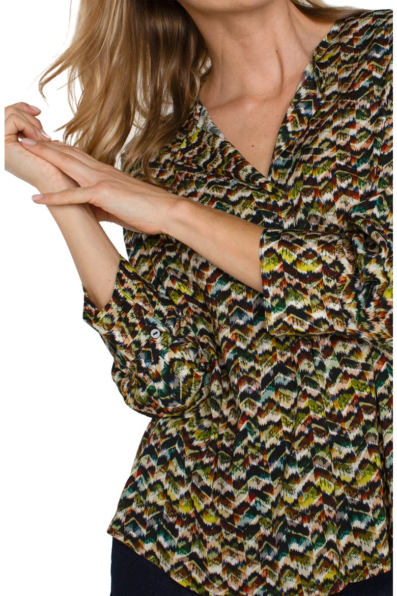 Zigzag Stripe Stretch Woven Pullover Top, Alternate, color, TOURMALINE