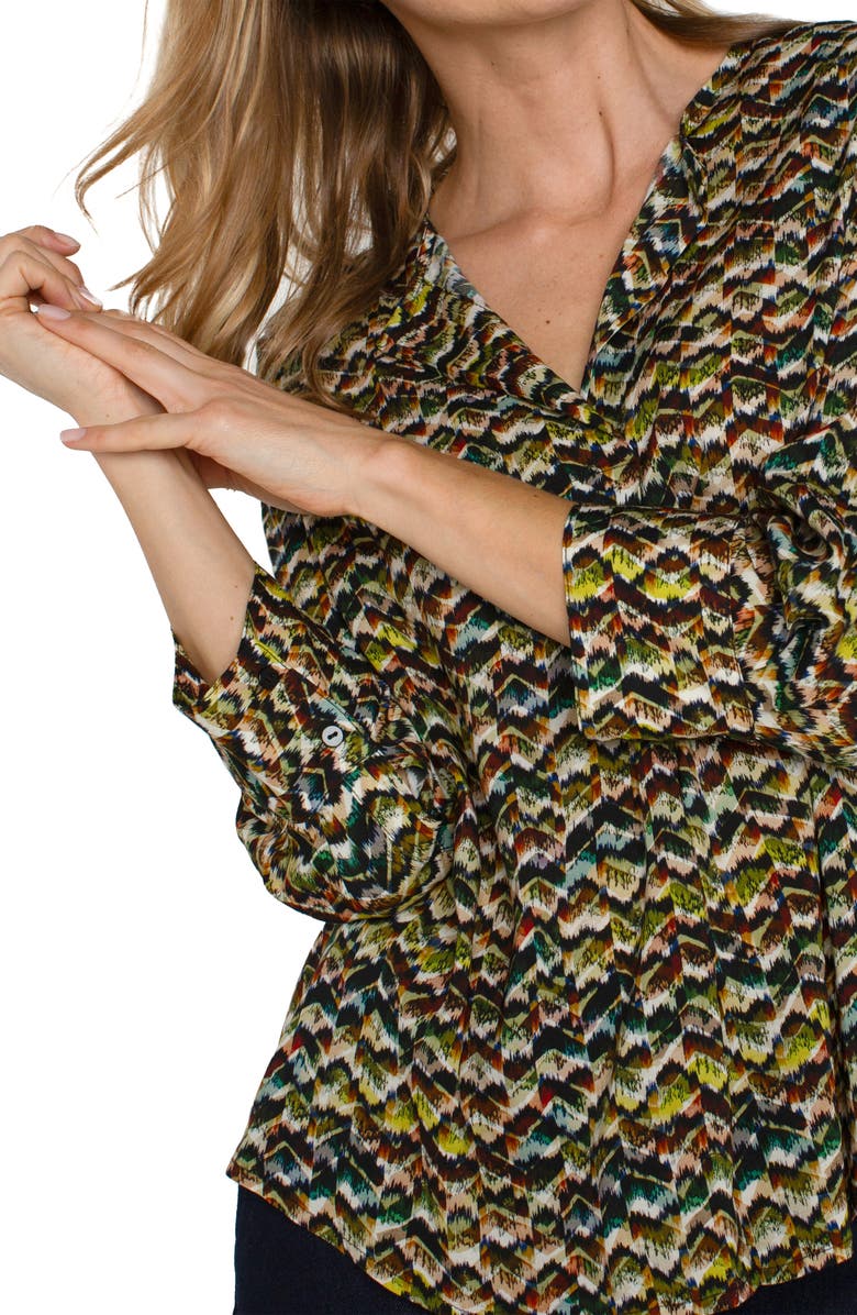 Liverpool Zigzag Stripe Stretch Woven Pullover Top, Alternate, color, 