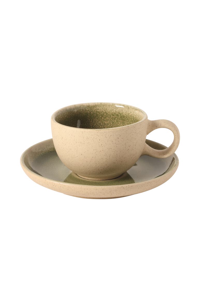 Manila Bay 8-Piece Reactive Glaze Stoneware Espresso Cup and Saucer Set, Alternate, color, Multicolors