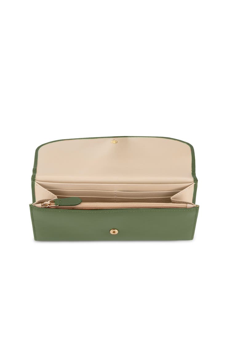 Geogia Versatile Wallet With Snap Button Closure Accessory, Alternate, color, OLIVE GREEN-CREAM