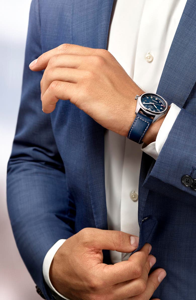 Longines Spirit Automatic Leather Strap Watch, 40mm, Alternate, color, 