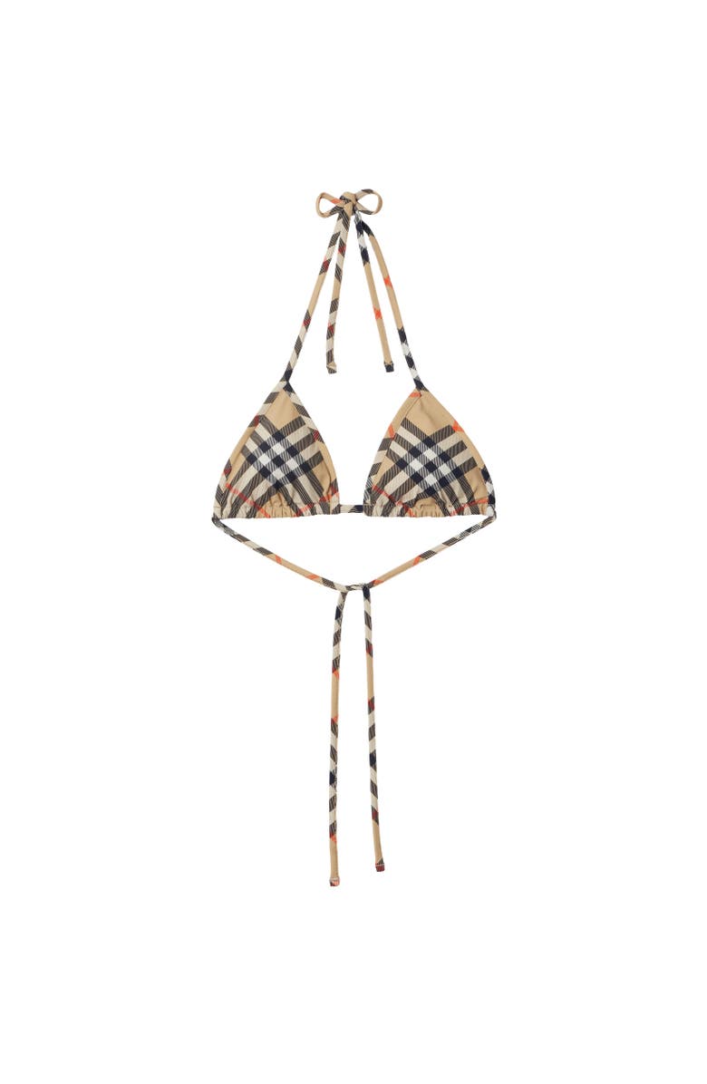 Burberry Check Bikini Top, Alternate, color, Sand