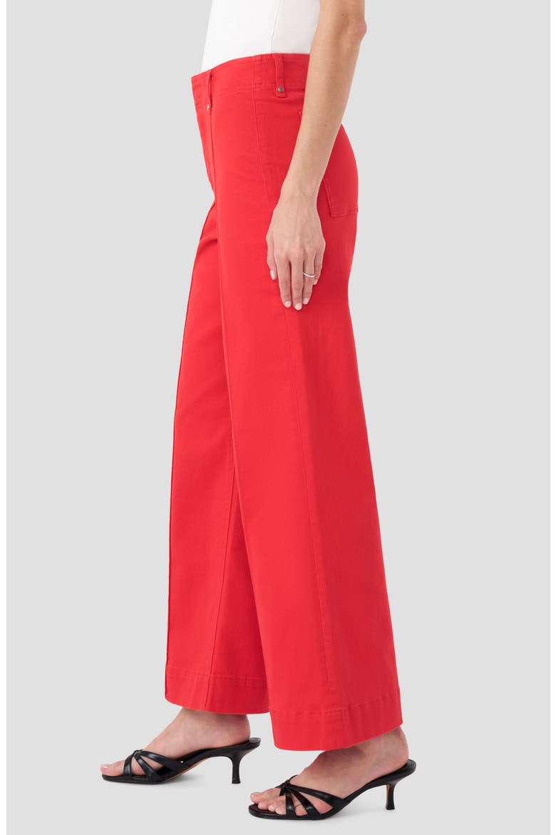 Pintuck High Waist Wide Leg Jeans, Alternate, color, TOMATO