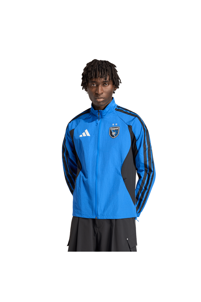 Men's adidas  Blue San Jose Earthquakes 2026 Anthem Raglan Full-Zip Jacket, Main, color, Blue