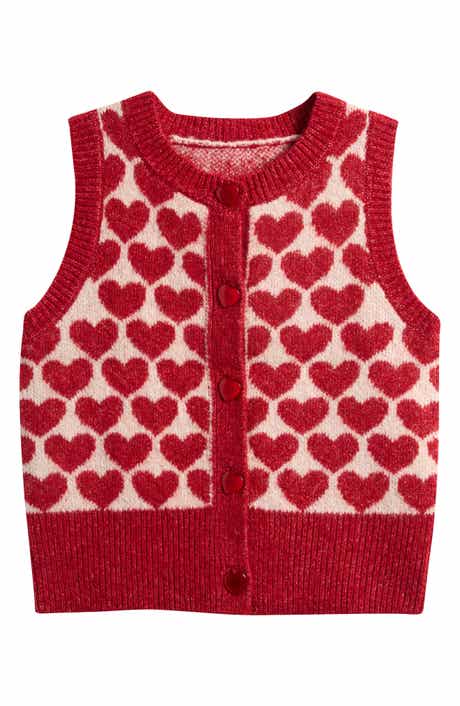 Kids' Heart Jacquard Sweater Vest
