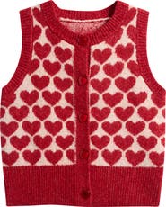 Freshman Kids' Heart Jacquard Sweater Vest
