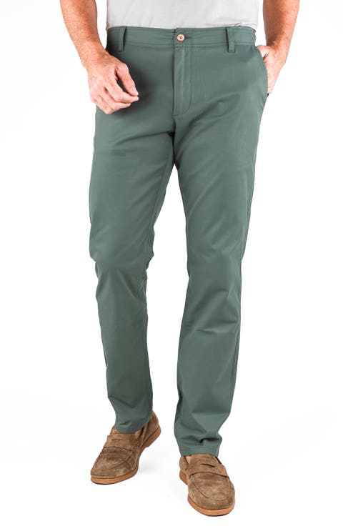 Straight Leg Stretch Cotton Blend Chino Pants