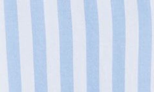Beachlunchlounge Daria Stripe Short Sleeve Button-up Shirt In Forever Blue