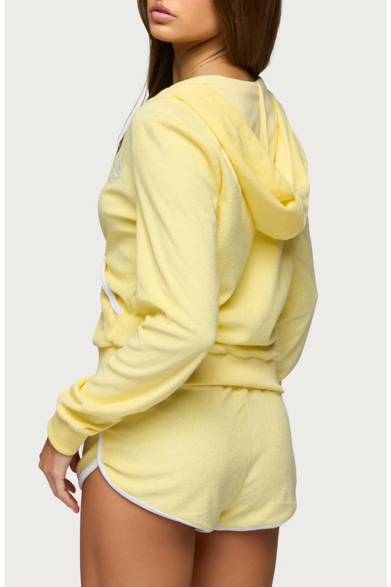 Madilyn Terry Cloth Zip-Up Hoodie, Alternate, color, YELLOW