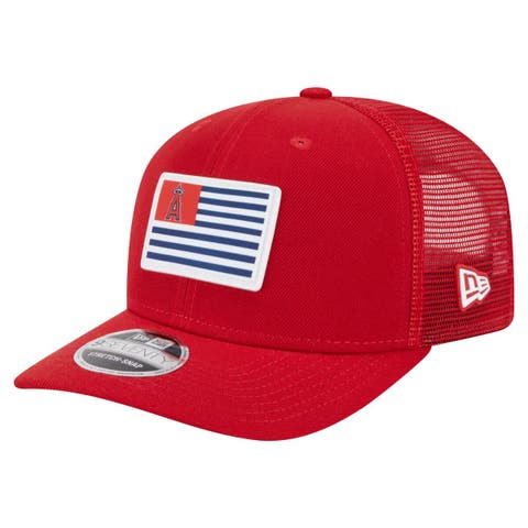 Men's New Era Red Los Angeles Angels Flag 9SEVENTY COOLERA Stretch-Snap Hat