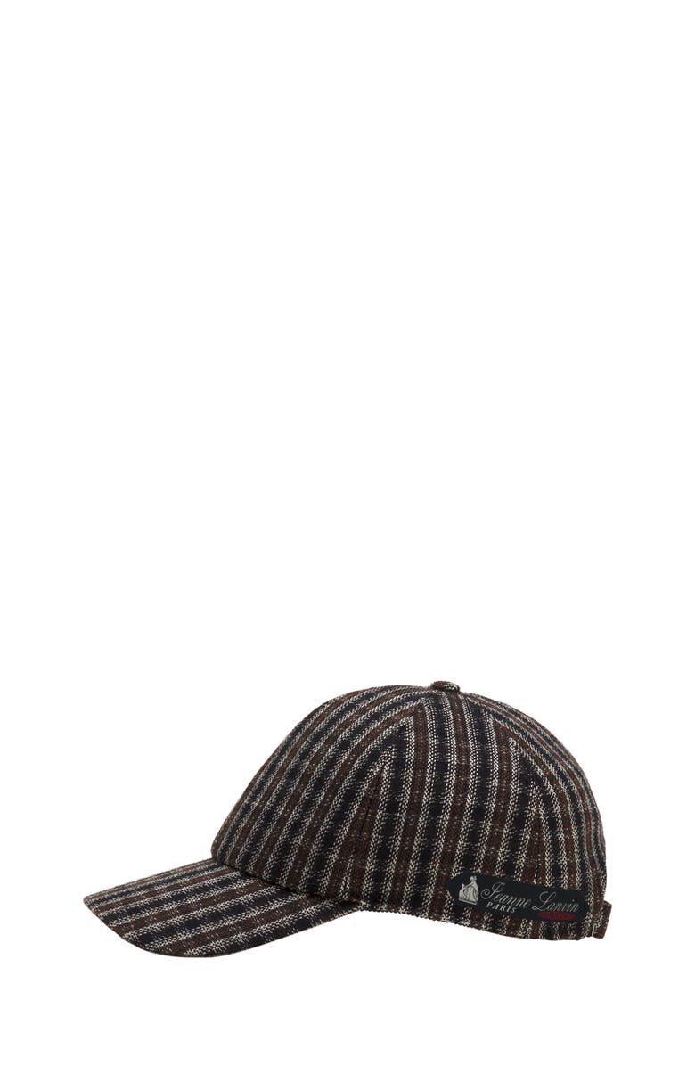 Lanvin Checkered Cap, Alternate, color, Grey